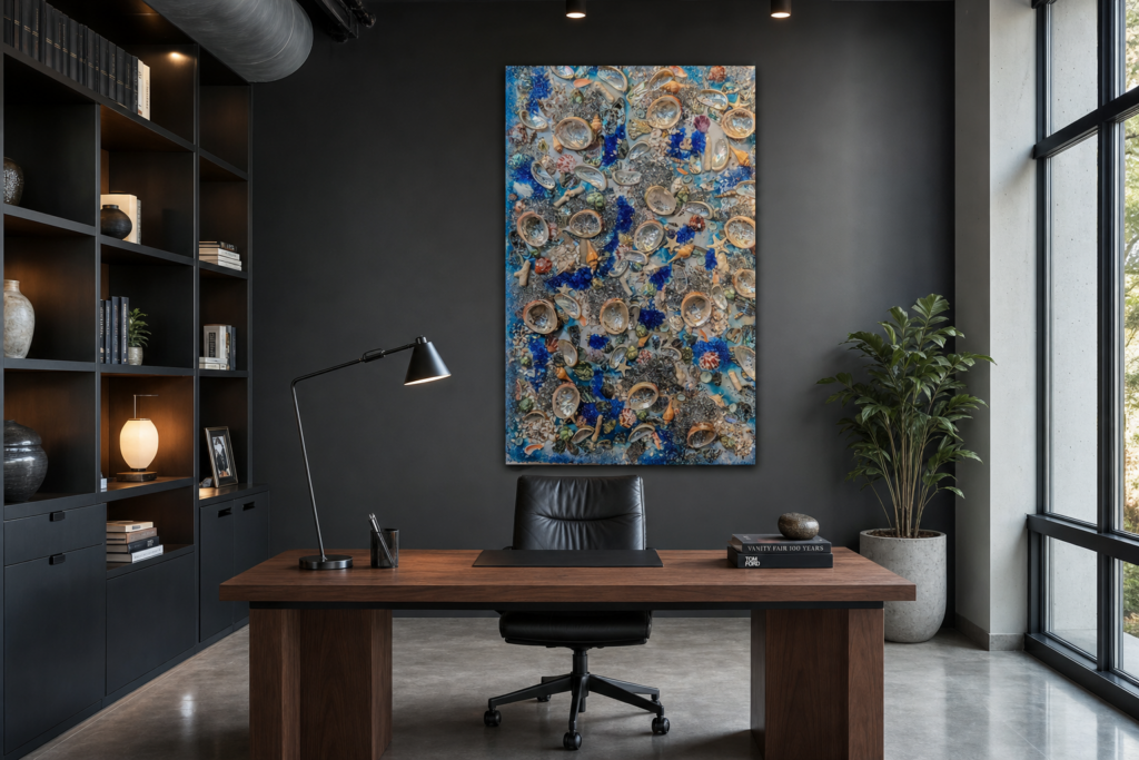 Abalone Shore Metal Print preview in room setting